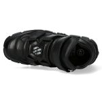 Black Leather New Rock Metallic Shoes