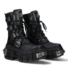 Black Itali and Nomada Leather New Rock Wall Boots