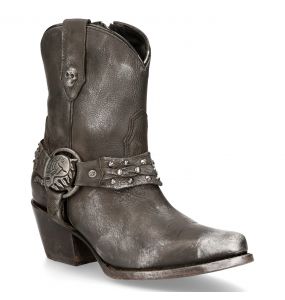 Gray New Rock West Ankle Boots