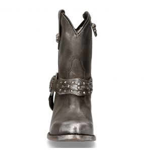 Gray New Rock West Ankle Boots