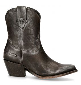 Silver New Rock West Ankle Boots