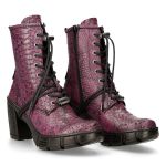 Lilac Python Vegan Leather New Rock Trail Ankle Boots