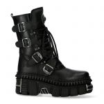 Black Itali and Nomada Leather New Rock Metallic Boots