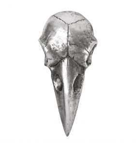 Miroir Compact 'Raven Skull' Argent Antique