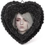 Cadre Photo 'Black Rose Heart' Noir