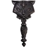 Black 'Sacred Cat' Hand Mirror