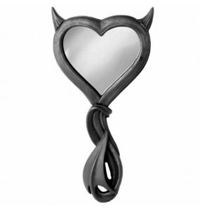 Black 'Devil's Heart' Hand Mirror