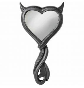 Black 'Devil's Heart' Hand Mirror