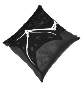 Coussin Imprimé 'Wing Bone' Noir