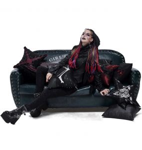 Coussin Imprimé 'Wing Bone' Noir