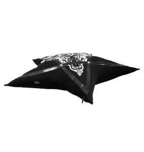 Black 'Baphomet' Printed Pentagram Pillow
