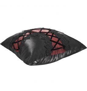 Black and Red Cross-Shaped Gothic Pillow