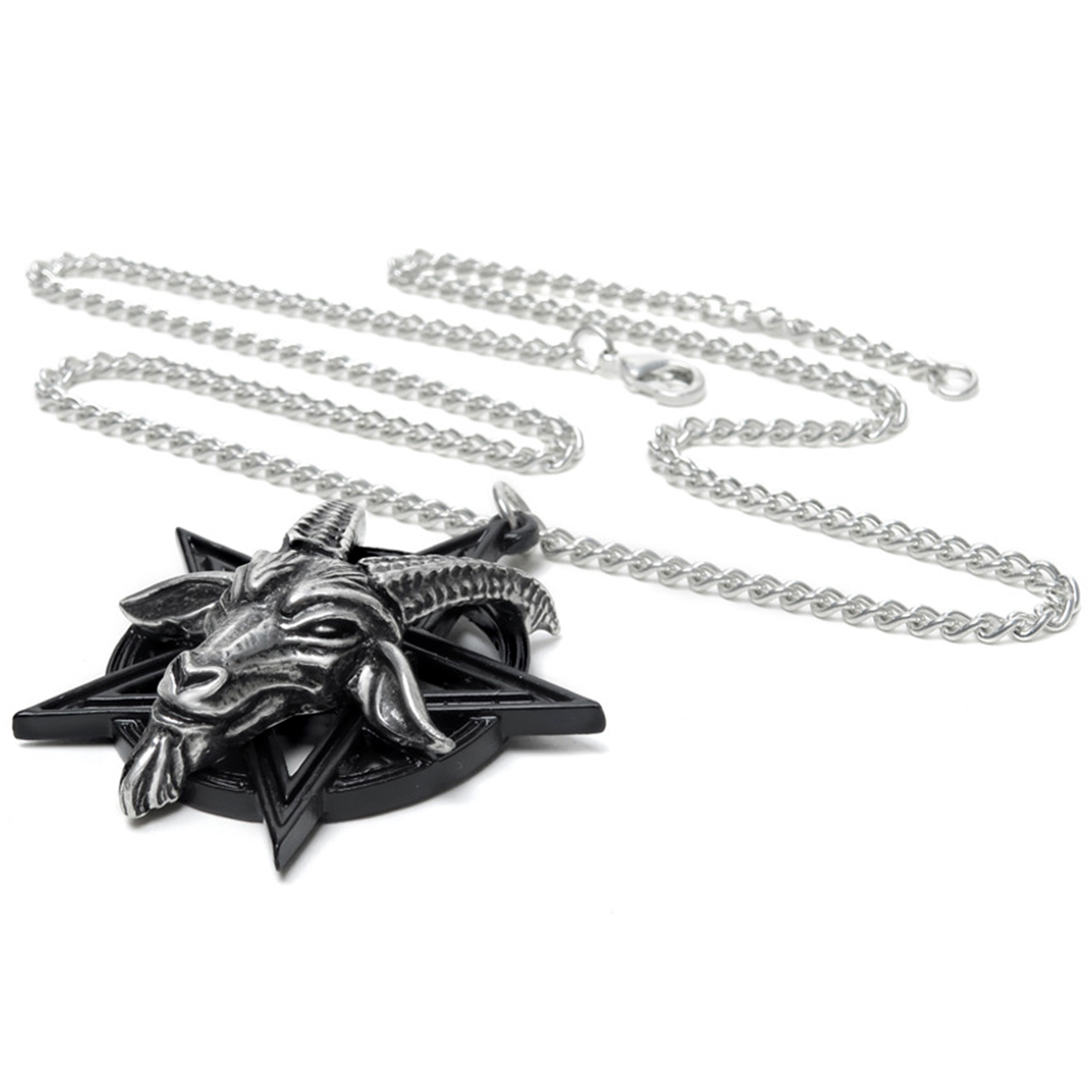 Collar BAPHOMET RED CRYSTAL LEATHER CHOKER - LSF9 53 