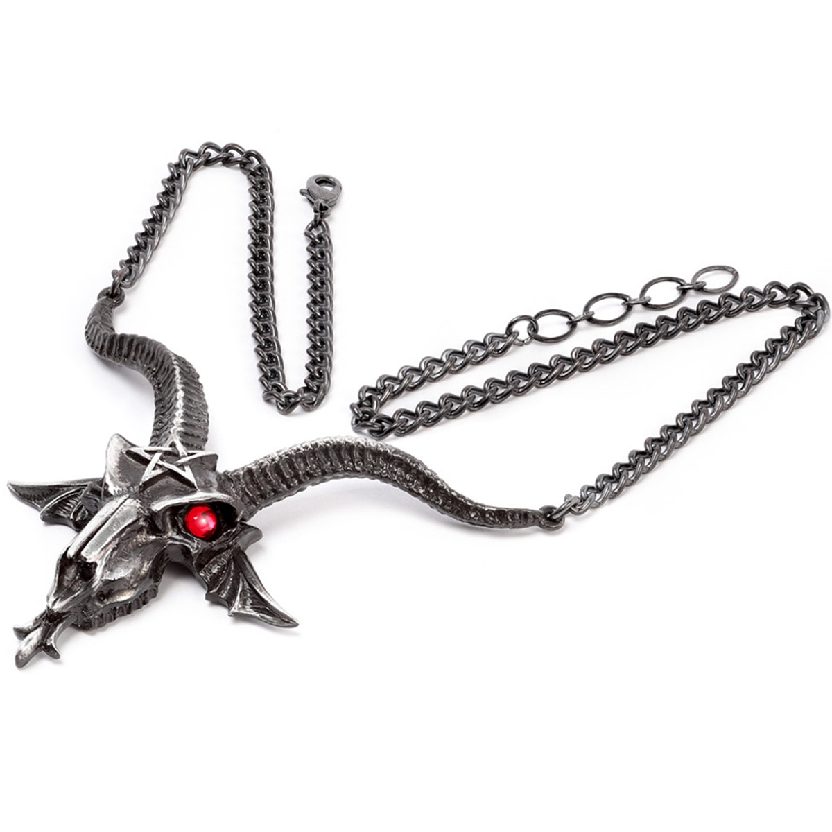 Collar BAPHOMET RED CRYSTAL LEATHER CHOKER - LSF9 53 