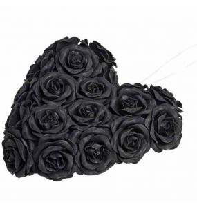 Coeur Décoratif à Suspendre 'Black Rose Heart'