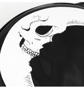 Black and White 'Skull Moon' Round Bag