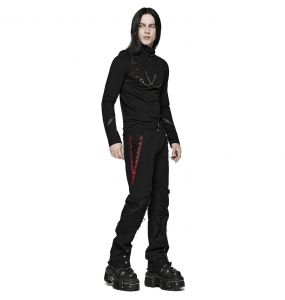 Black and Red 'Punk Spider Mesh' Pants