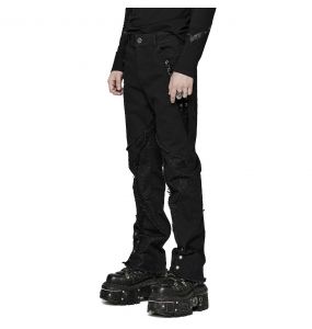 Pantalon 'Punk Spider Mesh' Noir