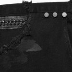 Black 'Punk Broken Hole Net' Pants