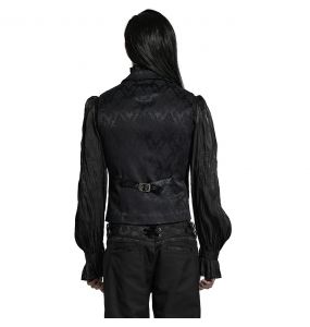 Black 'Saphrax' Lapel Gothic Vest
