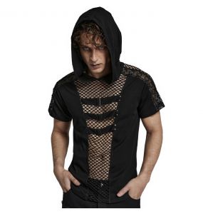 Black 'Alatheus' Hooded T-Shirt