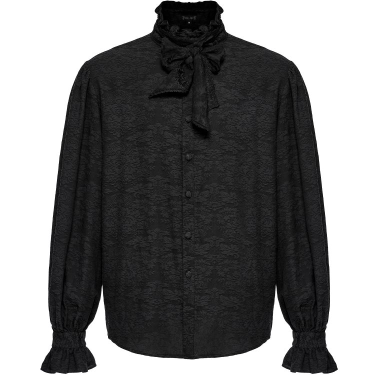 Black Jacquard 'Jordanes' Shirt by Punk Rave • the dark store™