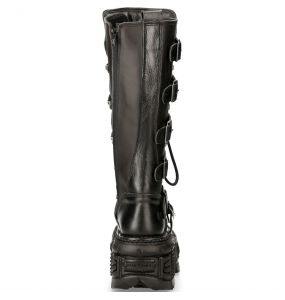 Black Itali and Nomada Leather New Rock Tank High Boots