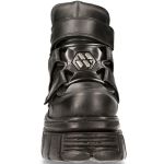 Black Leather New Rock Metallic Shoes