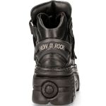 Chaussures New Rock Metallic en Cuir Noir