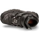 Black Leather New Rock Metallic Shoes