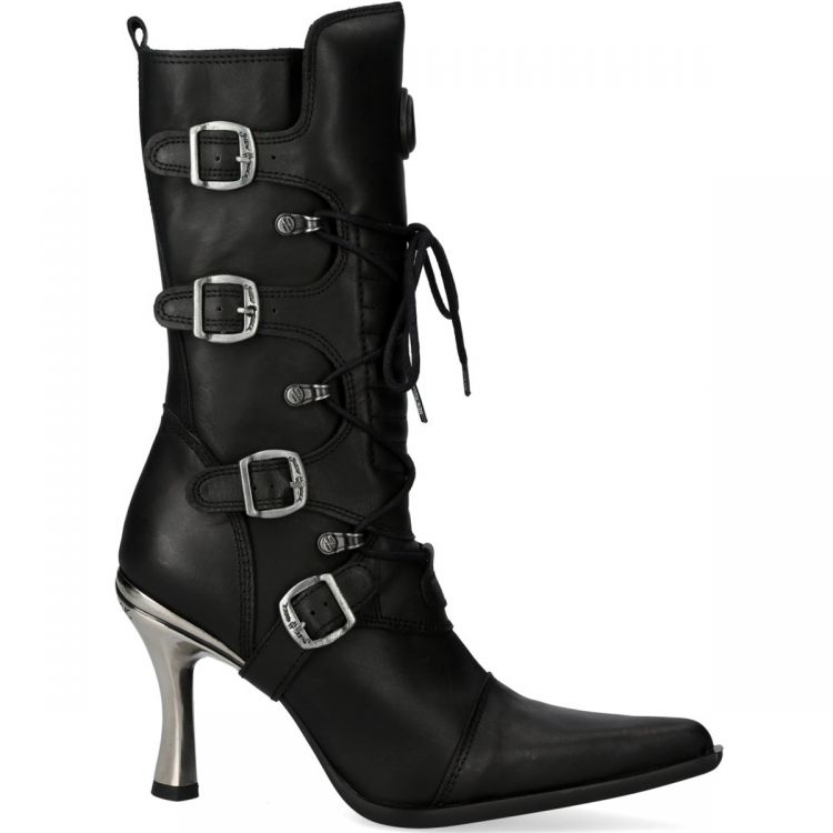 Bottes New Rock Malicia en Cuir Itali et Nomada Noirs