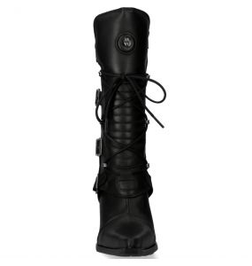 Bottes New Rock Malicia en Cuir Itali et Nomada Noirs