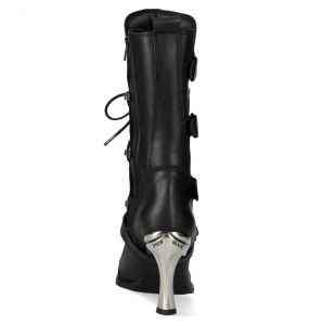 Bottes New Rock Malicia en Cuir Itali et Nomada Noirs