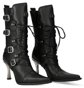 Bottes New Rock Malicia en Cuir Itali et Nomada Noirs
