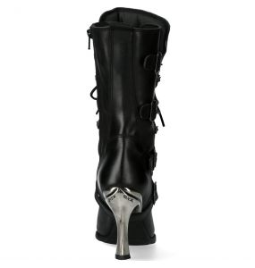 Bottes New Rock Malicia en Cuir Itali Noir