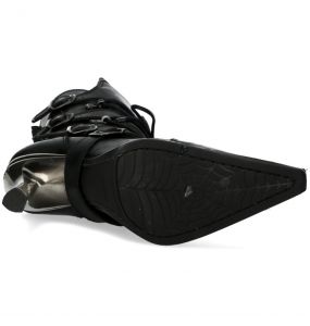 Bottes New Rock Malicia en Cuir Itali Noir