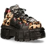 Chaussures New Rock Tank Léopard et Noires