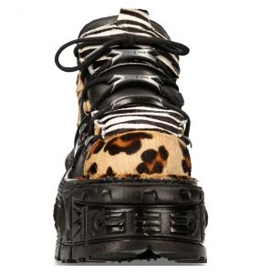 Chaussures New Rock Tank Léopard et Noires