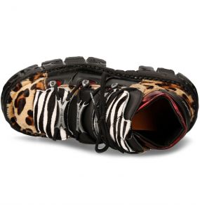 Chaussures New Rock Tank Léopard et Noires