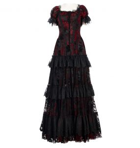 Longue Robe 'Ostrogotha' Noire et Rouge