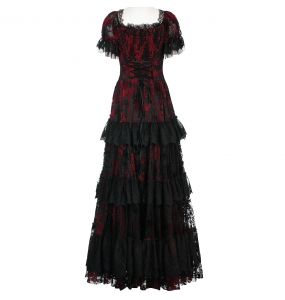 Longue Robe 'Ostrogotha' Noire et Rouge