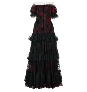 Longue Robe 'Ostrogotha' Noire et Rouge