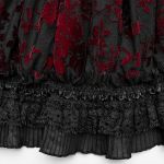 Crop Top 'Sexy Flocking Mesh' Noir et Rouge
