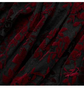 Crop Top 'Sexy Flocking Mesh' Noir et Rouge
