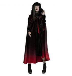 Longue Cape 'Metzli' Noire et Rouge