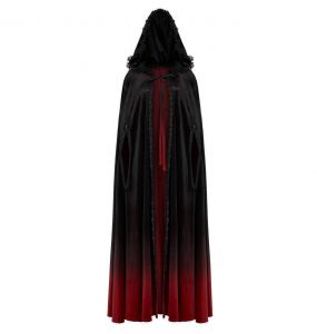 Longue Cape 'Metzli' Noire et Rouge