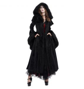 Black 'Alicia' Hooded Coat