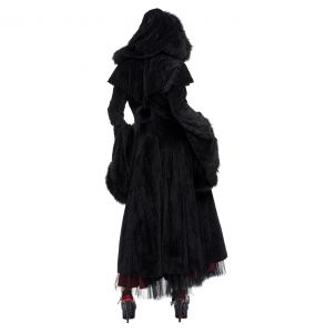Black 'Alicia' Hooded Coat