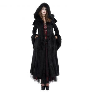 Black 'Alicia' Hooded Coat
