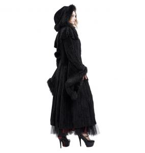 Black 'Alicia' Hooded Coat